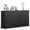 Black, variant on Sideboard Buffet Cabinet with Doors and Adjustable Shelves, Fluted Small Storage Cabinet for Kitchen,Living Room,Black