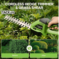 thumbnail image 3 of TACKLIFE Cordless Grass Shear & Shrubbery Trimmer - 2-in-1 Handheld 20V Max Electric Grass Trimmer Hedge Shears/Grass Cutter Rechargeable 8-inch & 5-inch Blades & 2.0Ah Battery and Charger Incleded, 3 of 10