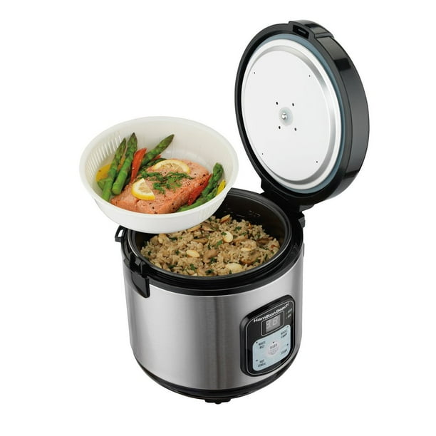 Hamilton Beach 8 Cup Capacity Cooked Rice Cooker Food Steamer 37518 Walmart