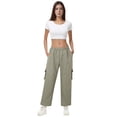 thumbnail image 5 of BODOAO Cargo Pants for Women High Waisted Casual Pants Work Pants Baggy Wide Leg Y2K Streetwear with Pockets Fashionable and Workout Pants with Pants with Zipper Suitable for Jogging and Green M, 5 of 9