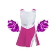 thumbnail image 3 of iiniim Kids Girls Shiny Cheerleading Outfits Sleeveless Tops Sports Shorts with PomPoms High School Party Costume, 3 of 7