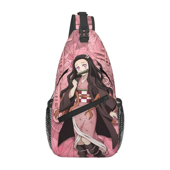 Demon Slayer Nezuko Kamado Sling Bag Crossbody Sling Backpack Chest Bag Daypack Purses Shoulder Bag For Women Men Travel Hiking