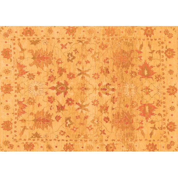 Ahgly Company Indoor Rectangle Oriental Orange Traditional Area Rugs, 5' x 8'