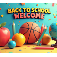 thumbnail image 4 of Colorful Back to School Welcome Banner with Apple Basketball Pencils Globe Elements Backdrop Party Decorations for School Events Classroom Decor First Day of School Celebrations, 4 of 4