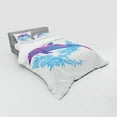 thumbnail image 3 of Ambesonne Animal Bedding Set 3 Pcs, Cartoon Jumping Dolphin, Twin XL, Blue Purple Pink, 3 of 3