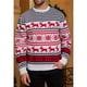 thumbnail image 5 of Suéter Navideño Informal para Parejas, Jersey de Punto con Cuello Redondo y Mangas Raglán, Blusas Cómodas y Cálidas para Otoño. (Hombres) S, 5 of 6