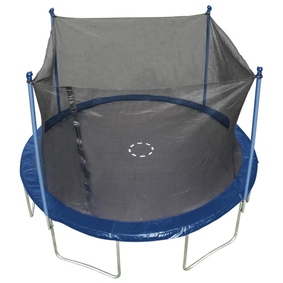 TRAINOR SPORTS Trampoline rond de 12 (pieds) et enclos combiné trampoline extérieur/arrière-cour robuste et plein d'entrain pour enfants (6+), tapis de saut pour adultes et rembourrage à ressort à cou