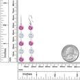 thumbnail image 2 of Gem Stone King 9.00 Ct Pink Created Sapphire Sky Blue Aquamarine 925 Sterling Silver Earrings, 2 of 2