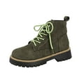 thumbnail image 2 of Wowcloth Woman's Fashion Casual Mid-Calf Boots, Round Toe with Chunky Heel, Retro Versatile Lace-Up Design for Daily Wear and Street Style, 2 of 9