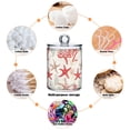 thumbnail image 6 of Yayeee 2 Pack Qtip Holder Bathroom Cotton Swab Canister with Lid Clear Dispenser Set, Brown Starfish, 6 of 6