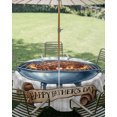 thumbnail image 2 of Outdoor Tablecloth with Umbrella Hole Zipper Grey Father's Day Round Tablecloth 54" Waterproof Outside Table Cloth Checkered Farmhouse Plaid Modern Art Patio Table Cover Tablecloths for Picnic Party, 2 of 8