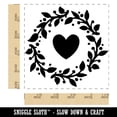 thumbnail image 2 of Foliage Wreath with Heart Center Square Rubber Stamp Stamping Scrapbooking Crafting - Small 1.25in, 2 of 7