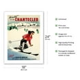 thumbnail image 2 of Chantecler Hotel - Laurentian Mountains - Sainte-Adèle Quebec Canada - Vintage Travel Poster by Roger Couillard c.1950s - Bamboo Fine Art 290gsm Paper Print (Unframed) 18x24in, 2 of 4
