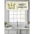 thumbnail image 3 of Curtain Valance for Windows,Farm Dwarf Sweet Gnome Bee Watercolor Yellow Stripes Kitchen Valances Rod Pocket Short Curtains,Pastoral Flower Black Lines Window Treatment Panel for Bedroom 60"x18", 3 of 7