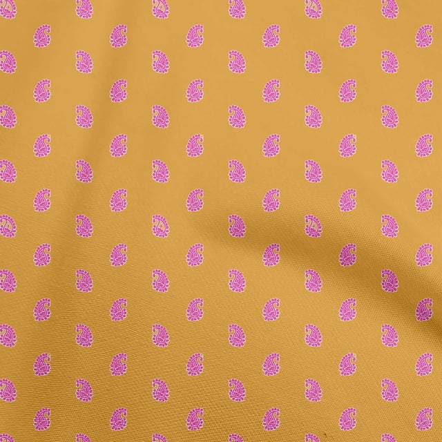 oneOone Polyester Spandex Mustard Yellow Fabric Block Craft Projects Decor Fabric Printed By The Yard 56 Inch Wide-CY