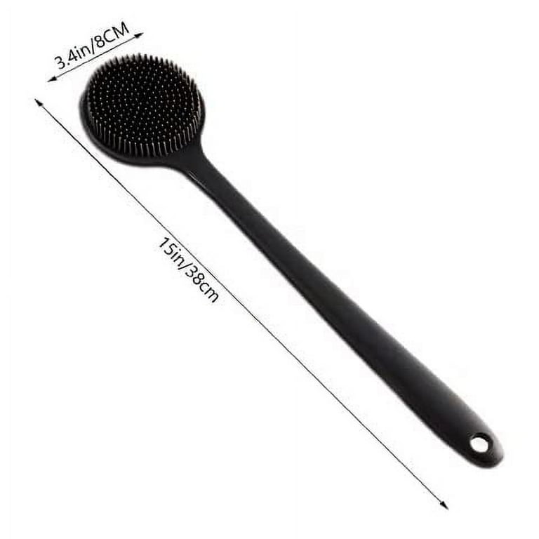 Pete & Pedro Long Handle Back & Body Shower Scrub Brush for Men & Women , Two-Sided Bath Tool to Reach Hard Spots , Short, Stubby Exfoliate Bristles