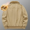 thumbnail image 6 of Fashion YLSDY Men's Washed Cotton Military Jacket Sherpa Lined Utility Jacket Thick Warm Winter Jacket High Neck Padded Velour Jackets Khaki M, 6 of 9