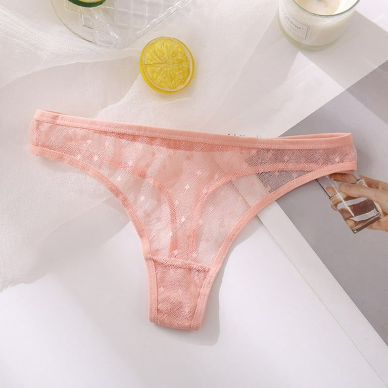 zuwimk Womens Panties ,Womens Black Lace Thong Panties 6-Pack Cute Lingerie  Underwear Orange,One Size