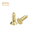thumbnail image 3 of Tornillos para madera de latón, 25 Pcs M3 x 10mm con cabeza plana de auto-perforación y contrachapado para muebles de carpintería, 3 of 6