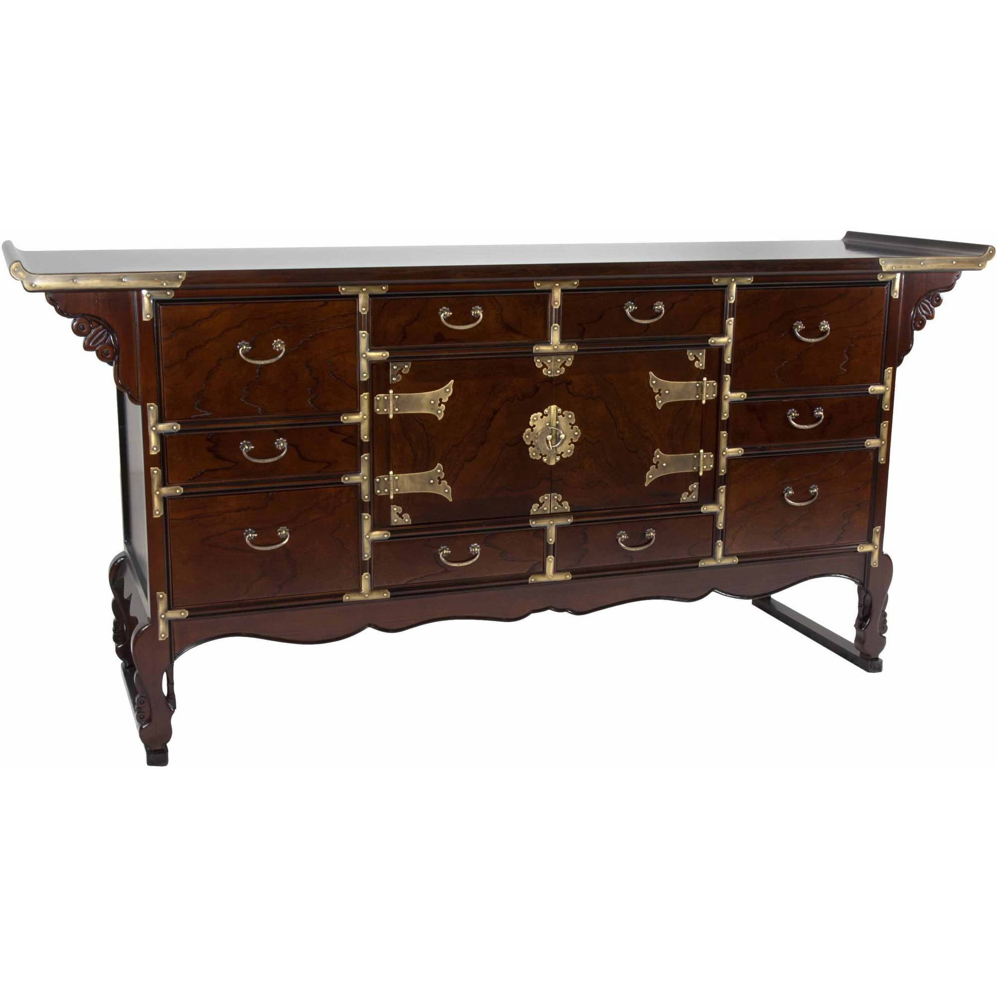 Oriental Furniture Korean Tansu Style 13Drawer Buffet Server, oriental