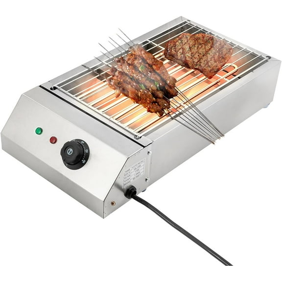 BBQ Grill, 110V Heat   Portable Barbecue Oven Grill, Stainless Steel  Griller with  Display,for Parties and Family Fun