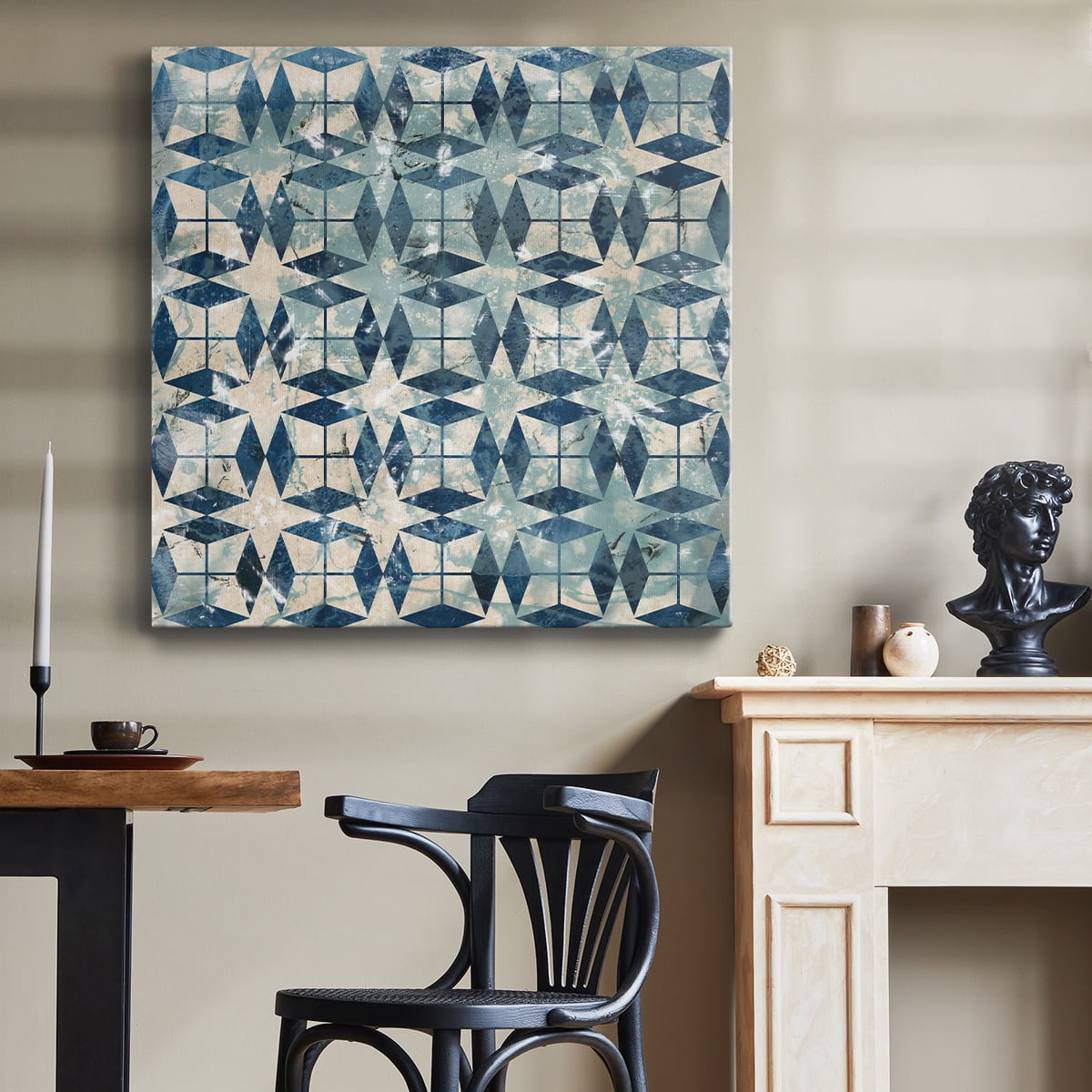 Wexford Home Tile-Dye II-Premium Gallery Wrapped Canvas, 32" x 32" - Ready to Hang