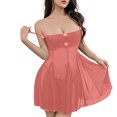 thumbnail image 1 of Gibobby Pijamas Mujer Verano Sexy Pijamas Camisón camisola Sexy de Color sólido para mujer, ropa de dormir transparente de estilo francés(Rosa,Talla única), 1 of 5
