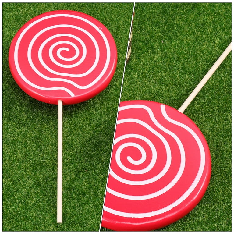 2 Pcs Scene Adornment crafts swirl lollipop fake candy props