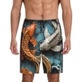 thumbnail image 2 of Picia Colorful Koi Fish Art Pajama Shorts for Men, Men's Pajama Bottoms, Sleepwear,Short Pajama Pants-Large, 2 of 9