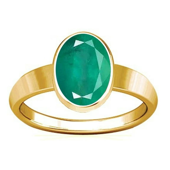Divya Shakti 5.25-5.50 Carat Emerald Panna Gemstone Panchdhatu Plain Design Ring For Men & Women