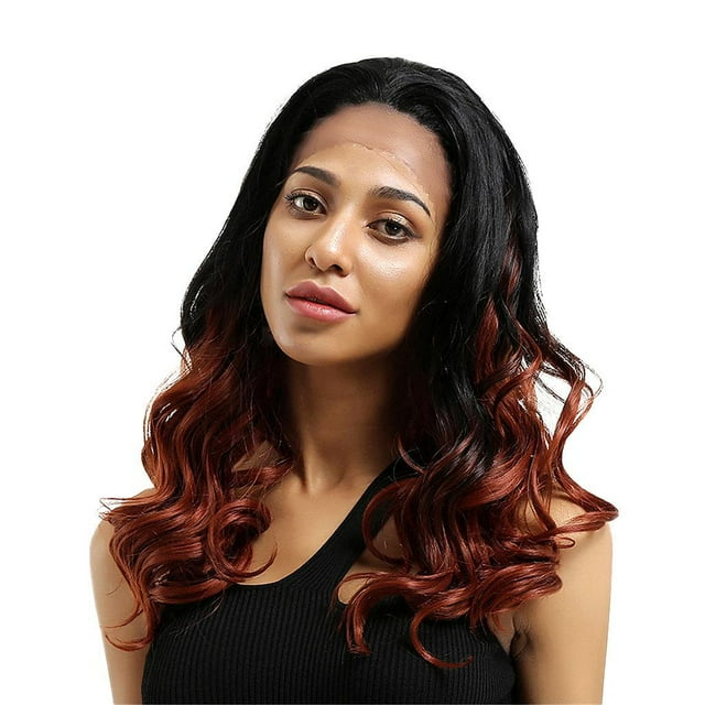 Pelucas sintéticas de moda para mujer, pelucas afro rizadas con encaje frontal, color negro