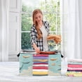 thumbnail image 5 of Foldable Clothes Storage Bags Clothes Organizer Bin with Clear Windows for Clothes Bedding Fox and Whale Carrying Books, 5 of 6