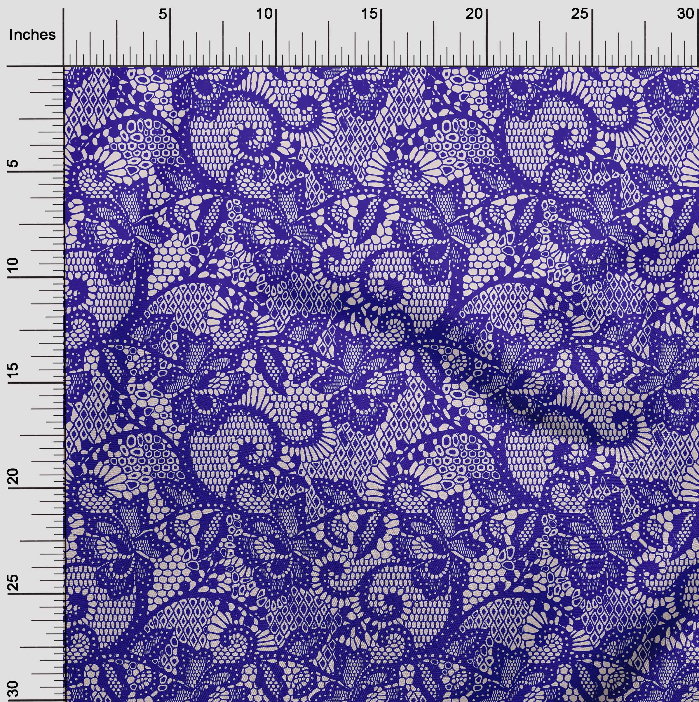 oneOone Rayon Dark Purple Fabric Lace Floral Sewing Craft Projects Fabric Prints By Yard 56 Inch Wide