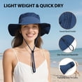 thumbnail image 4 of OZERO UPF 50+ Sun Hats for Women Men - Wide Brim Summer Mesh Hat UV Protection Packable Boonie Bucket Fishing Camping Safari Beach Hats for Ladies Hiking, 4 of 7