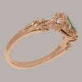 thumbnail image 4 of LBG British Made 10k Rose Gold Natural Emerald & Cultured Pearl Womens Anniversary Ring - 33 size options - Size 7.75, 4 of 8