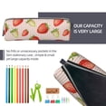 thumbnail image 5 of Pofeuu Strawberries Print Leather Pencil Case, Leather Pencil Pouch Large Capacity, Big Pencil Pouch with Zipper Vintage Pen Bag Fountain Pen Holder, 5 of 7