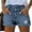 #003 Dark Blue-A1, variant on Tianiyouqing Ripped Womens Jeans Shorts Wide Leg Roll Hem Distressed Tummy Control Thick Thigh Jorts High Rise Elastic Waist Loose Fit Jean Shorts Light Blue XL