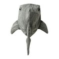 thumbnail image 2 of Mochila de lona con diseño de tiburón, ligera y elegante, ideal para viajes y escuela. Gris, 2 of 9