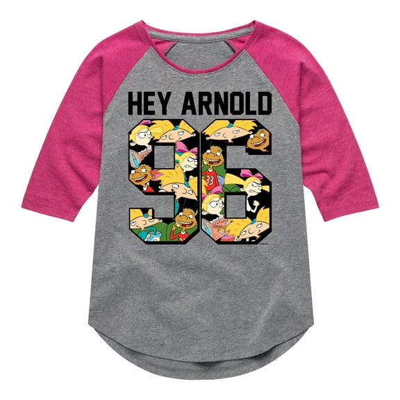 Hey Arnold! - Arnold 1996 - Toddler And Youth Girls Raglan Graphic T-Shirt