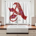 thumbnail image 2 of Ambesonne Letter a Kitchen Curtains, Classic Ornate Initial, 55"x39", Turquoise Purple Red, 2 of 3