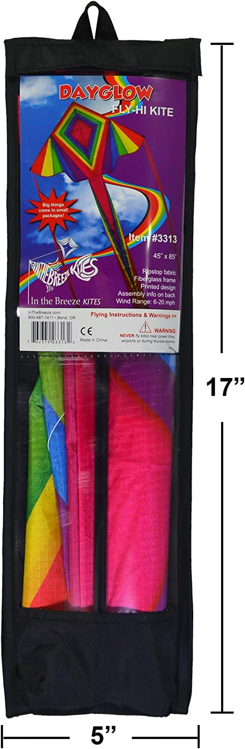 In the Breeze 3313 — 45-inch Dayglow Fly-Hi Kite - Fun, Easy Flying Kite
