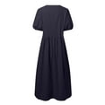 thumbnail image 4 of Women's Loose Art Mori Large Size Short Sleeved Dress Woman Maxi Dresses Casual Dress for Women Summer Tunic Women's Summer Dresses Casual Maxi Dresses for Women Casual Summer Wrap Dresses Summer, 4 of 4