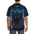 thumbnail image 3 of Pofeuu Cool Blue Light Wolf Print Mens Casual Short Sleeve Shirts Beach Summer Spread Collar Pocket Tops Men's Casual Short-sleeved Shirt-Large, 3 of 5