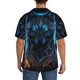 thumbnail image 3 of Fotbe Cool Blue Light Wolf Camisa Estampada de Manga Corta para Hombre, Casual de Verano, Estilo Playero, Sin Arrugas-Medium, 3 of 5