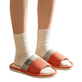 thumbnail image 2 of IEMIEMIEM Linen Slippers for Women Japanese Style Summer House Slippers Indoor Lightweight Open Toe Bathroom Slides Soft Sole Sandals for Home 6.5-7 wide, 2 of 6