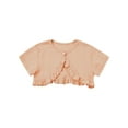 thumbnail image 2 of vastwit Baby Girls Knit Cardigan Short Sleeve Single Button Ruffle Dress Cover Up Coral 2-3, 2 of 4