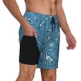 thumbnail image 3 of Haiem Dinosaur Skull Mens Swim Trunks with Compression Liner 2 in 1 Swimming Shorts Stretch Swimwear Quick Dry,Board Shorts-Medium, 3 of 9