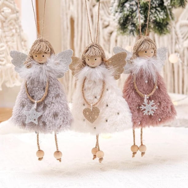 3 Piezas Colgantes de Muñeca de Ángel, Colgante de Muñeca de Ángel Colgante de Navidad Adornos de Ángel de Muñeca de Felpa para Fiesta de Navidad, Año Nuevo, Fiesta de Cumpleaños, Boda, Decoración de