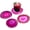 3.5-4" Pink, variant on Dyed Color Sliced Brazilian Agate Coasters Polished Natural Geode with Rubber Bumpers for Small Size Cup Home Decoration Set of