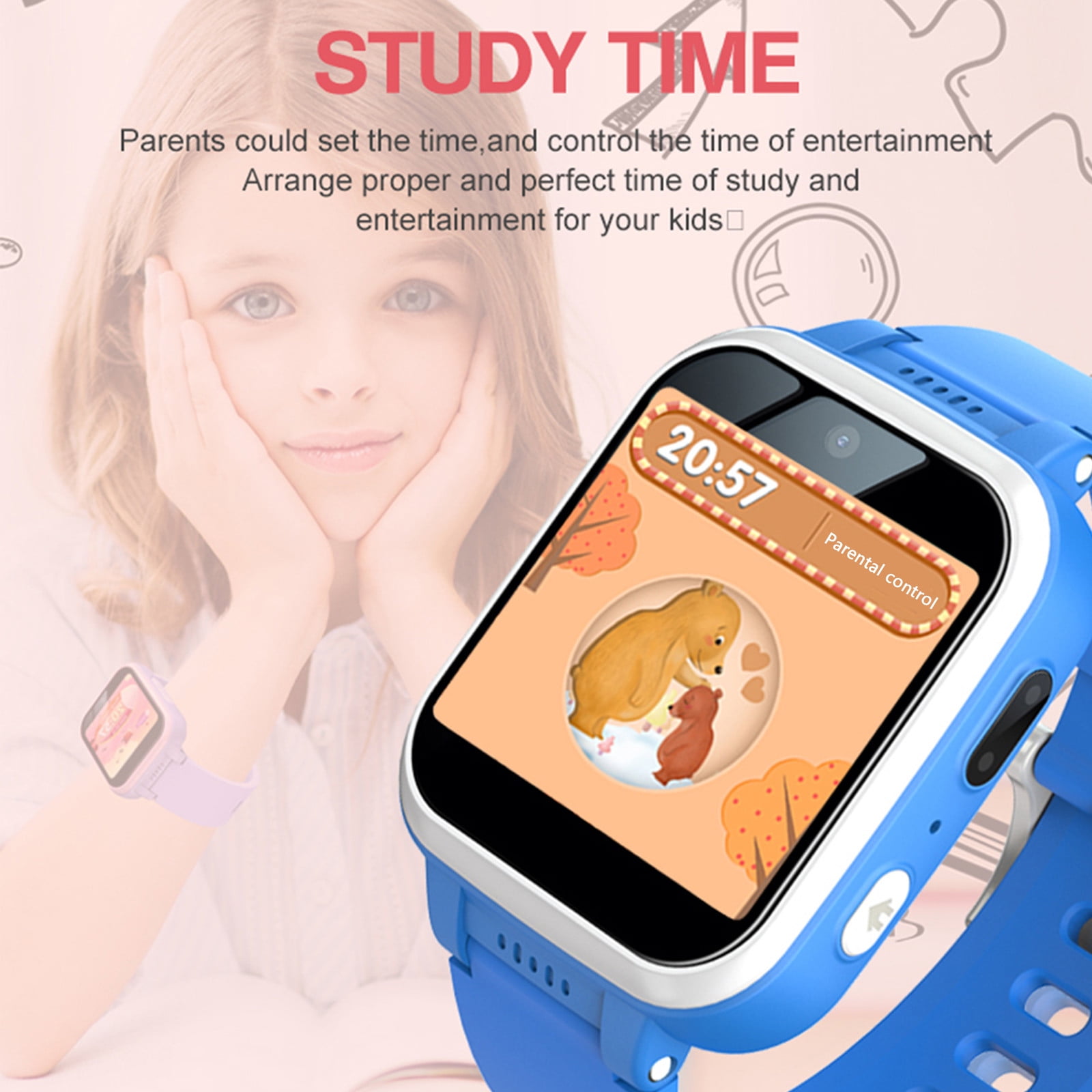 Cameland Smart Watch For Kids 3 12yrs Boys Girls Watches With Camera puzzle Game video Recording music Player 1.44 Inch Touching Screen Electronic Lea